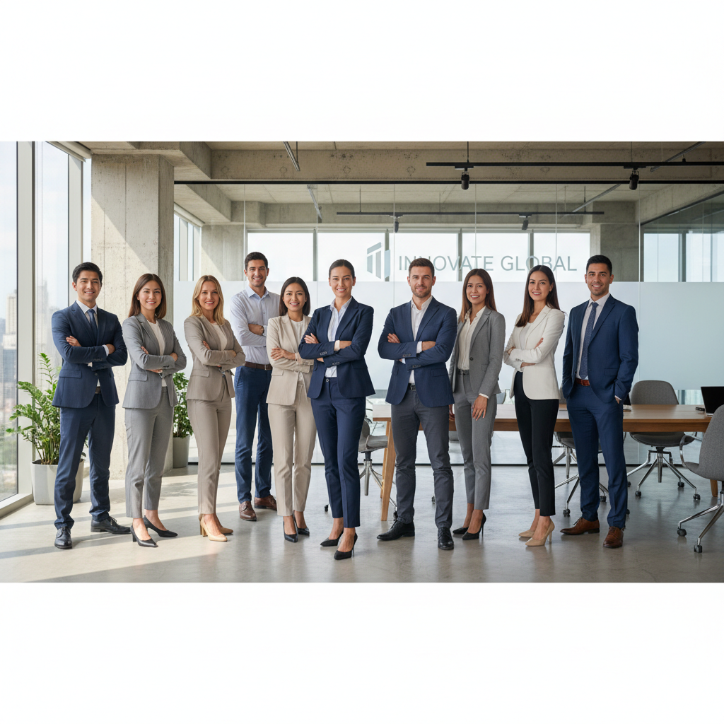 Professional business team in modern office
