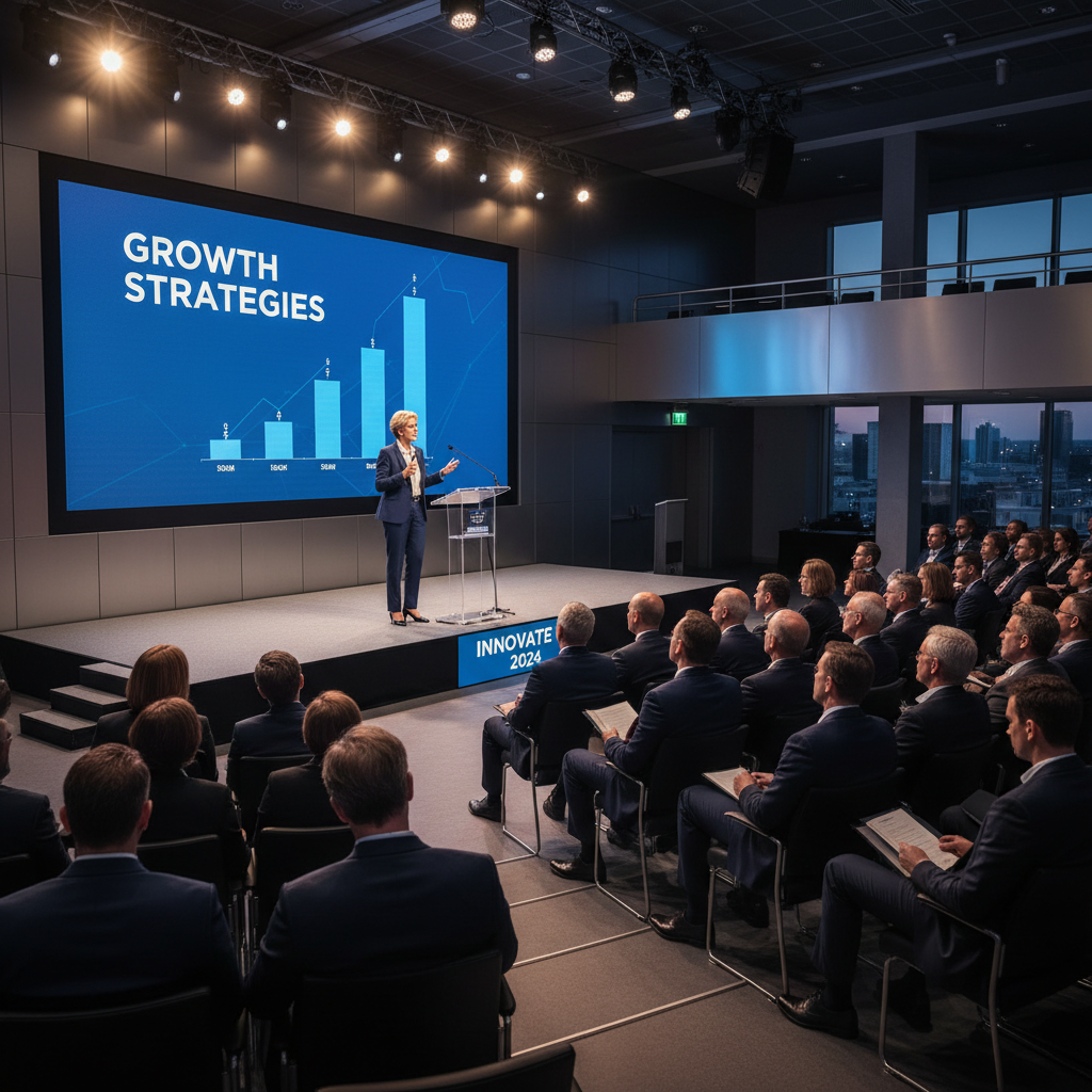 Business conference speaker presentation